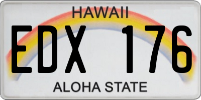 HI license plate EDX176