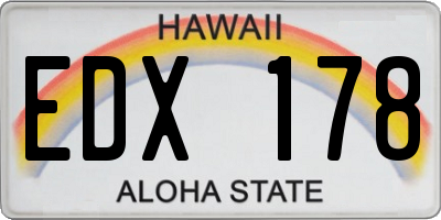 HI license plate EDX178