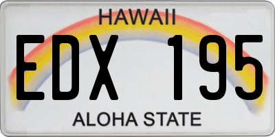 HI license plate EDX195