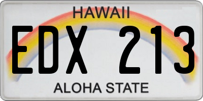 HI license plate EDX213