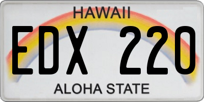 HI license plate EDX220