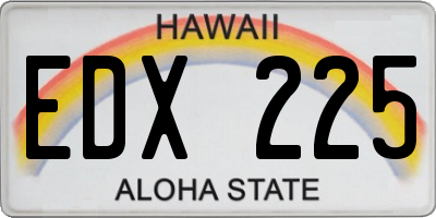 HI license plate EDX225