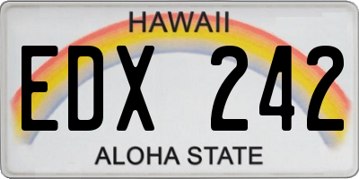 HI license plate EDX242