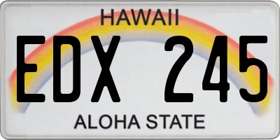 HI license plate EDX245