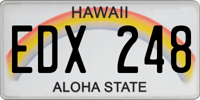 HI license plate EDX248