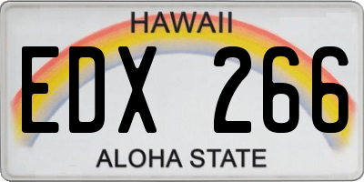 HI license plate EDX266