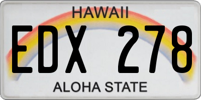 HI license plate EDX278