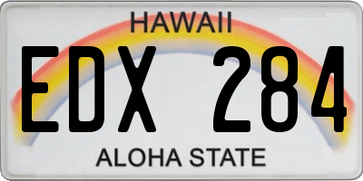 HI license plate EDX284