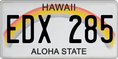 HI license plate EDX285