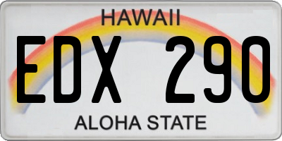 HI license plate EDX290