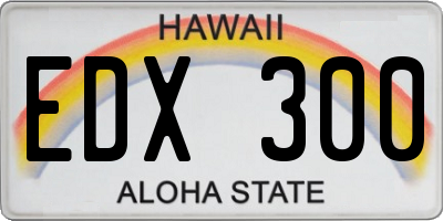 HI license plate EDX300