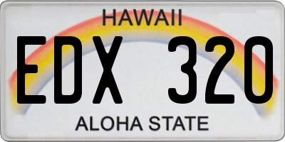HI license plate EDX320