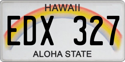 HI license plate EDX327