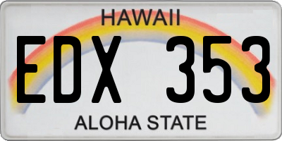 HI license plate EDX353