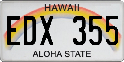 HI license plate EDX355