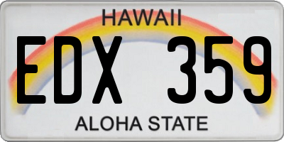 HI license plate EDX359