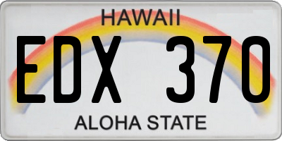 HI license plate EDX370