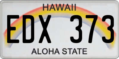 HI license plate EDX373