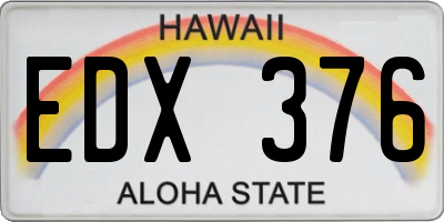 HI license plate EDX376