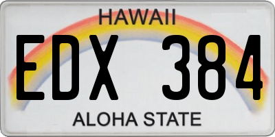 HI license plate EDX384