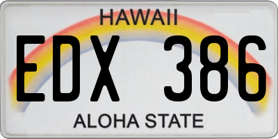 HI license plate EDX386