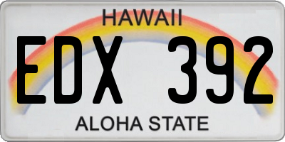 HI license plate EDX392