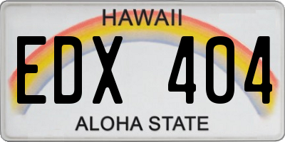 HI license plate EDX404