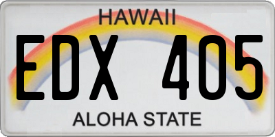 HI license plate EDX405