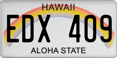 HI license plate EDX409