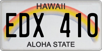 HI license plate EDX410