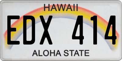 HI license plate EDX414