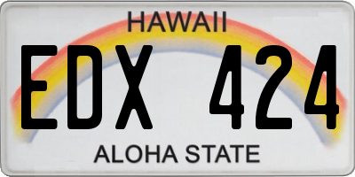 HI license plate EDX424