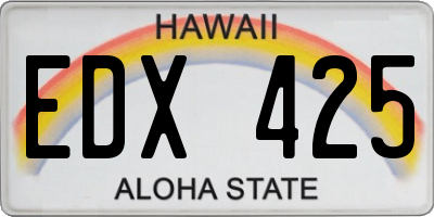 HI license plate EDX425