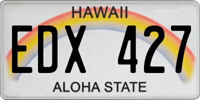HI license plate EDX427