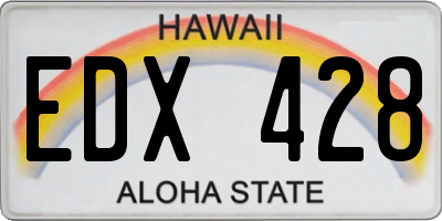 HI license plate EDX428