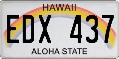 HI license plate EDX437