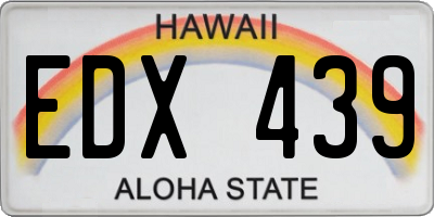 HI license plate EDX439