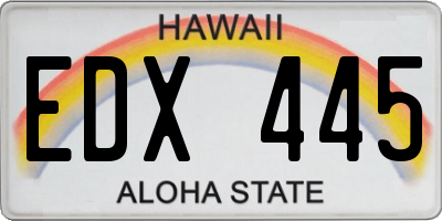HI license plate EDX445