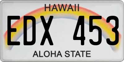 HI license plate EDX453
