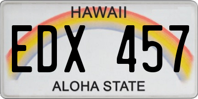 HI license plate EDX457