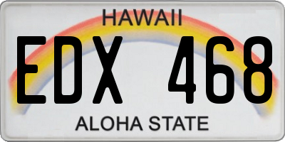 HI license plate EDX468