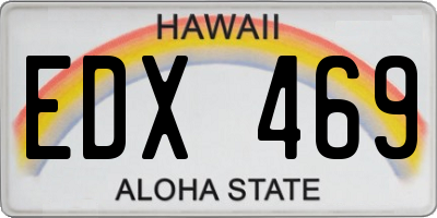 HI license plate EDX469