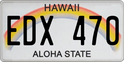 HI license plate EDX470