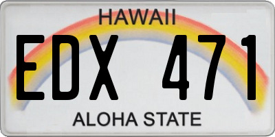 HI license plate EDX471