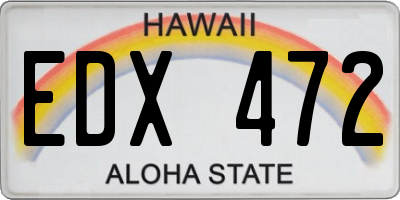 HI license plate EDX472
