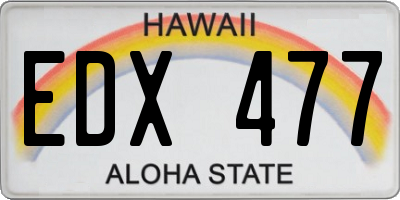 HI license plate EDX477