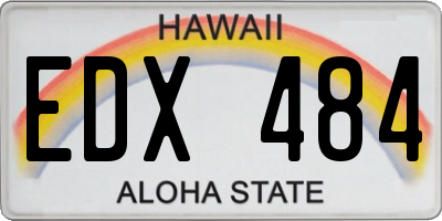 HI license plate EDX484