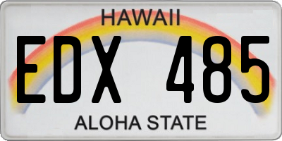 HI license plate EDX485