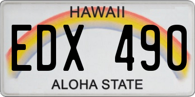 HI license plate EDX490