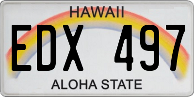 HI license plate EDX497
